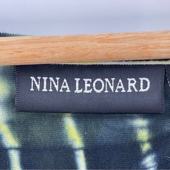 Nina Leonard Scoop Neck Tie-dye Print T-Shirt Dress Pockets Rayon Comfy Size 3X - Picture 7 of 11